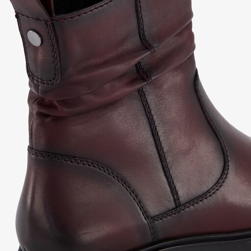 Leren dames boots bordeauxrood