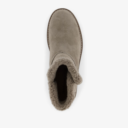 Gevoerde suède dames boots grijs