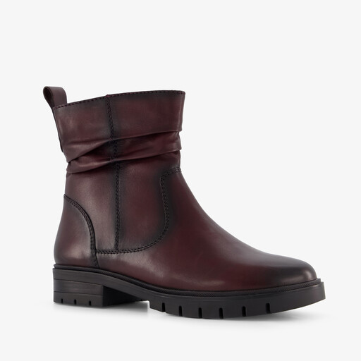 Leren dames boots bordeauxrood