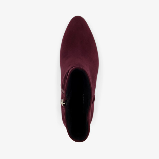 Marco Tozzi dames enkellaarsjes met hak bordeaux