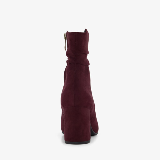 Marco Tozzi dames enkellaarsjes met hak bordeaux