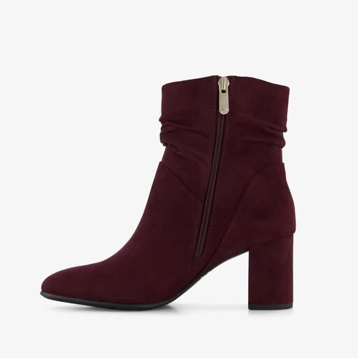 Marco Tozzi dames enkellaarsjes met hak bordeaux