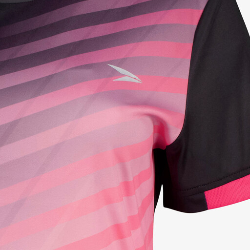 Dames voetbal T-shirt roze zwart