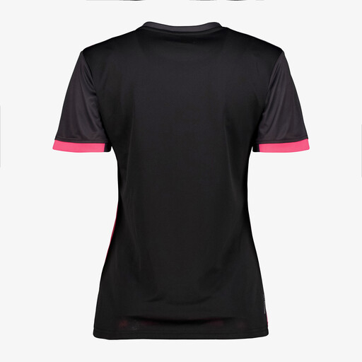 Dames voetbal T-shirt roze zwart