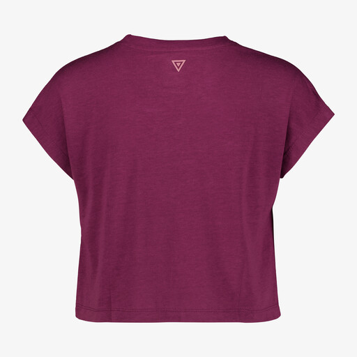 Cropped meisjes sport T-shirt met tekstopdruk zwart