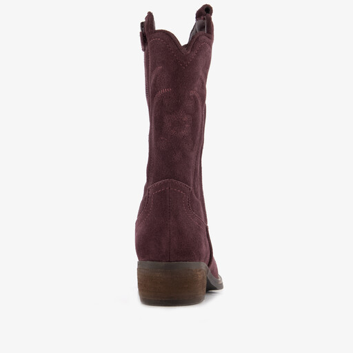 Suède meisjes cowboylaarzen bordeauxrood