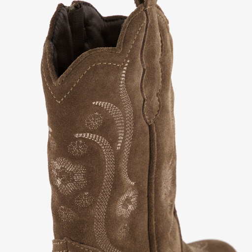 Suède meisjes cowboylaarzen bruin