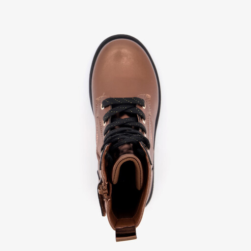 Meisjes veterboots brons
