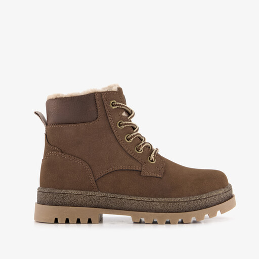 Gevoerde jongens veterboots bruin