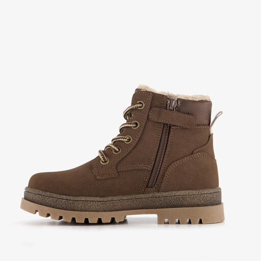 Gevoerde jongens veterboots bruin