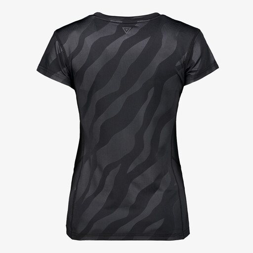 Dames sport T-shirt met print zwart