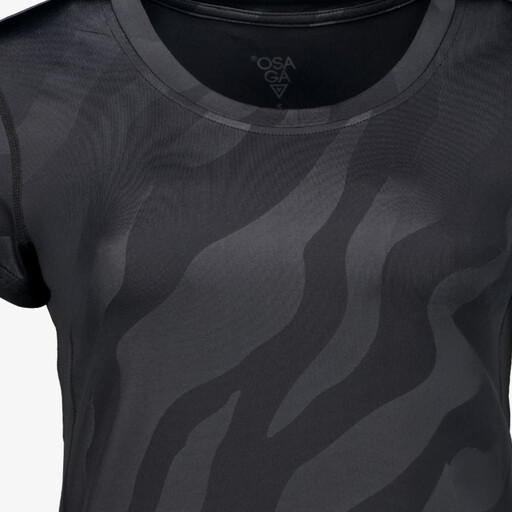 Dames sport T-shirt met print zwart