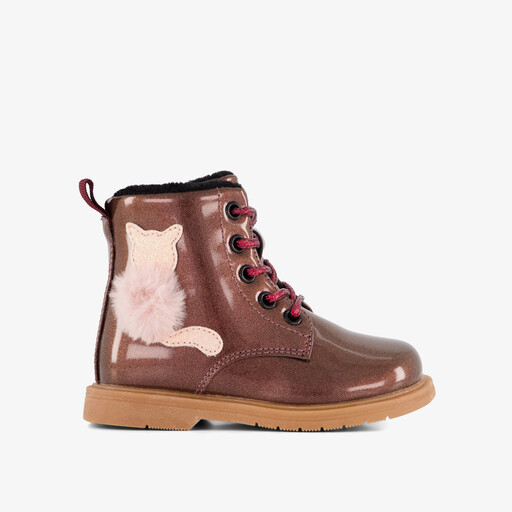 Meisjes veterboots met glitters en kat