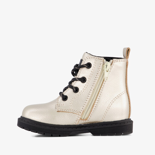 Meisjes veterboots goud met teddybeertje