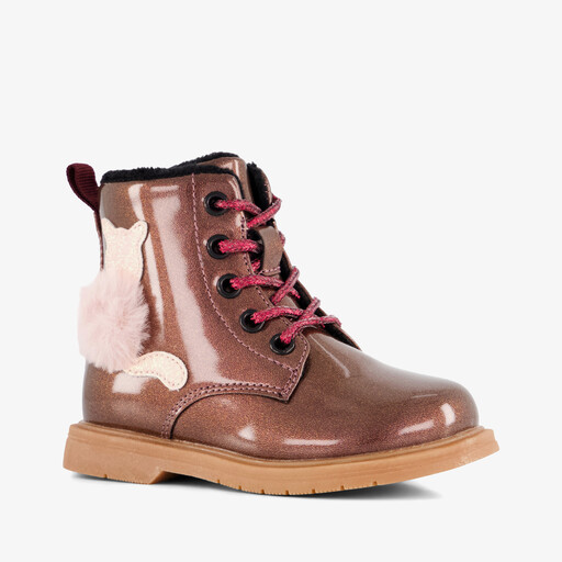 Meisjes veterboots met glitters en kat