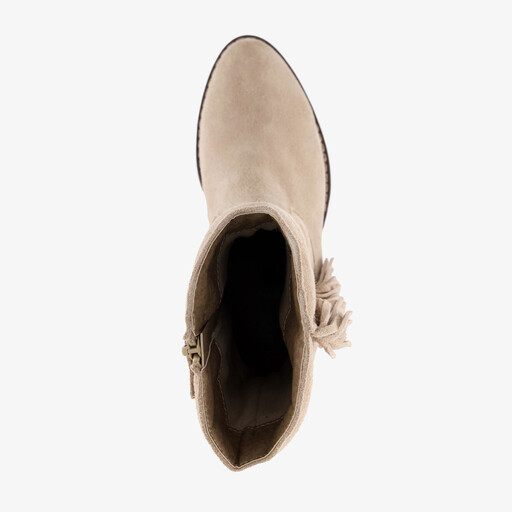 Suède meisjes cowboylaarzen met franjes beige