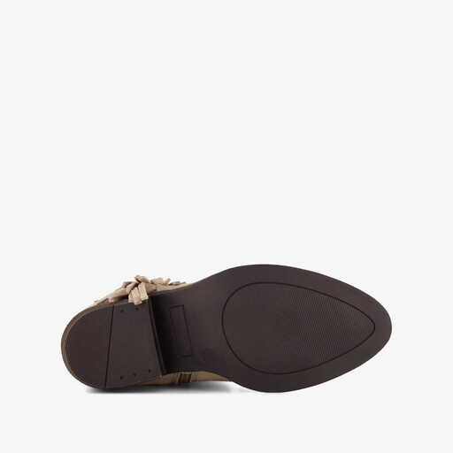 Suède meisjes cowboylaarzen met franjes beige