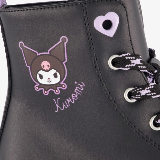 Meisjes veterboots met Kuromi opdruk zwart