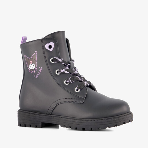 Meisjes veterboots met Kuromi opdruk zwart