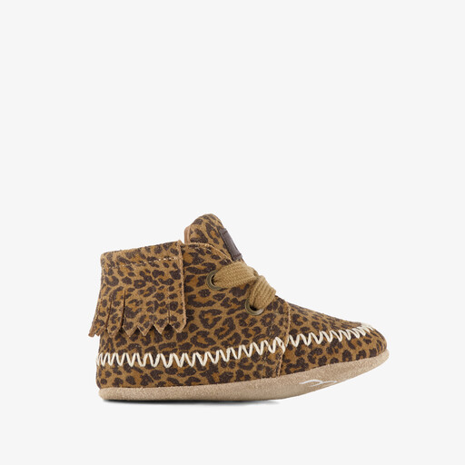 Babyschoenen met panterprint bruin