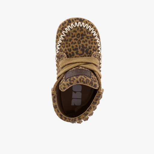 Babyschoenen met panterprint bruin