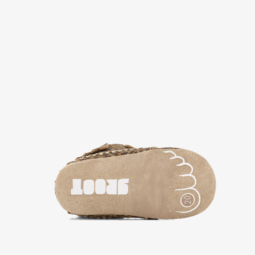 Babyschoenen met panterprint bruin