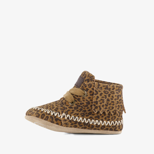Babyschoenen met panterprint bruin