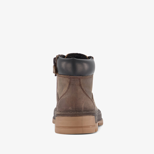 Jongens leren veterboots bruin