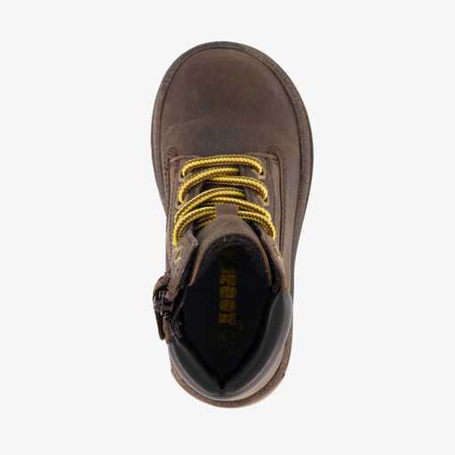 Jongens leren veterboots bruin