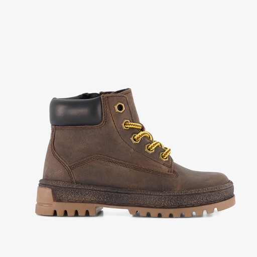 Jongens leren veterboots bruin