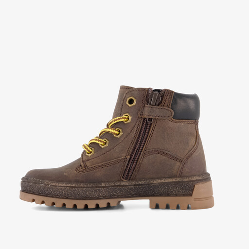Jongens leren veterboots bruin