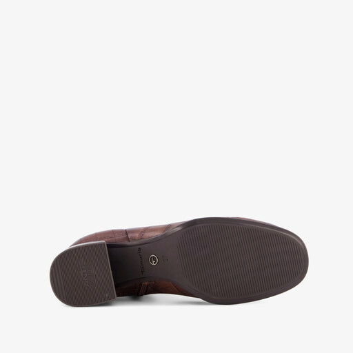 Dames enkellaarsjes mt croco print bruin