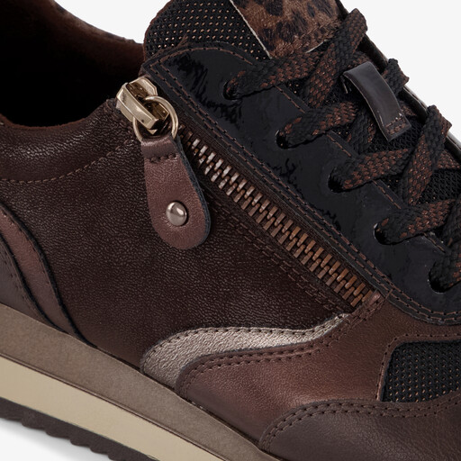 Dames sneakers met H leest bruin