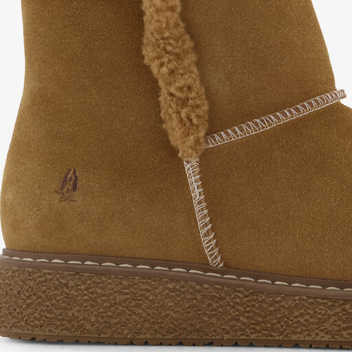 Gevoerde suède dames boots cognac
