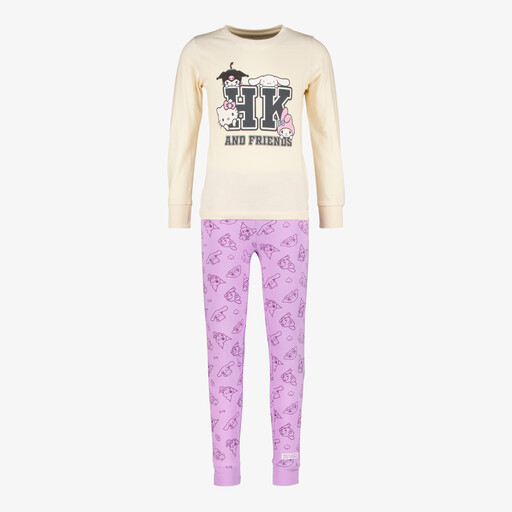 Meisjes pyjama beige lila