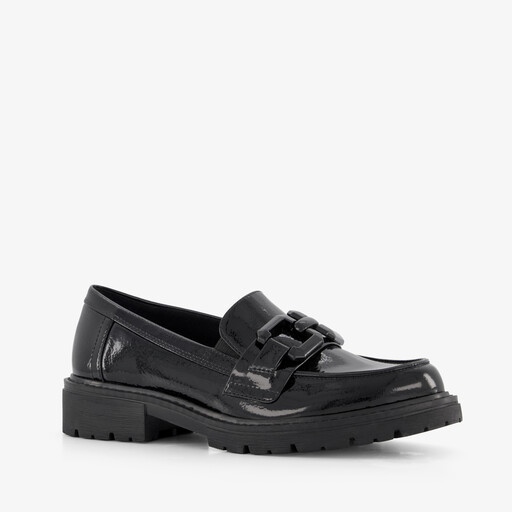Dames lak loafers zwart