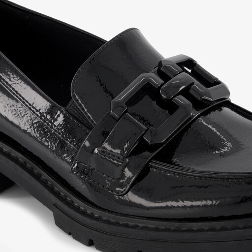Dames lak loafers zwart