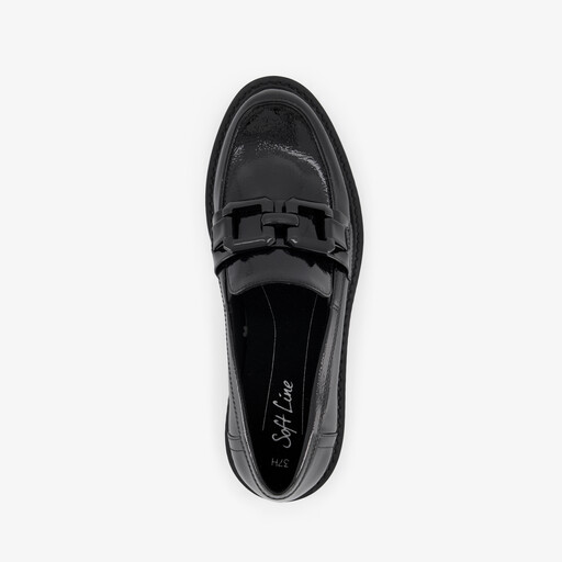 Dames lak loafers zwart