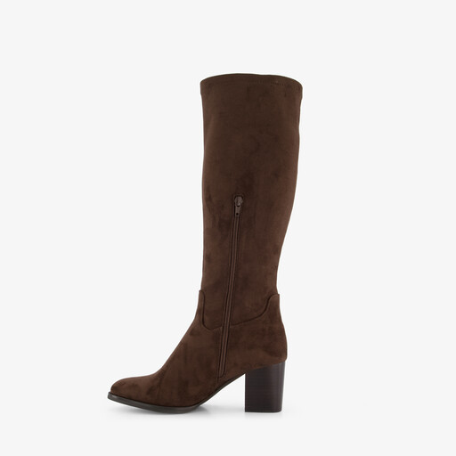 Hoge stretchlaarzen met hak bruin