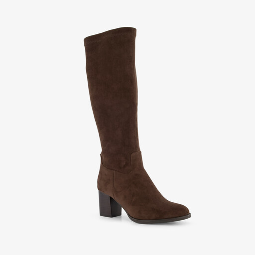 Hoge stretchlaarzen met hak bruin