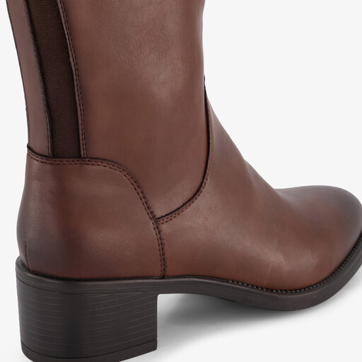 Hoge dames stretchlaarzen met hak bruin