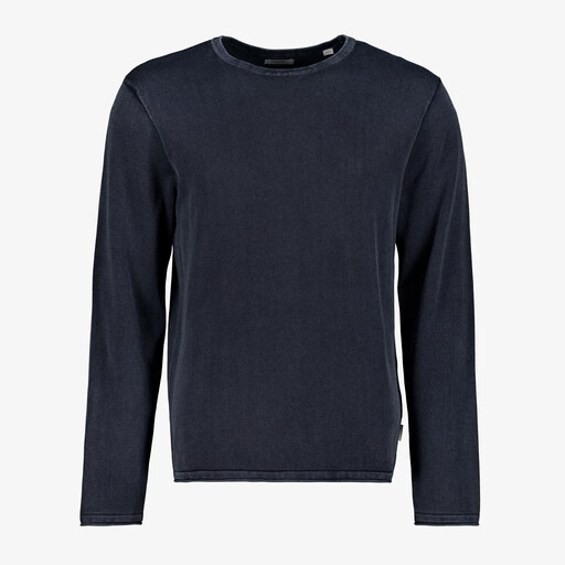 Fijngebreide heren trui donkerblauw