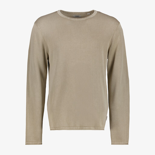 Fijngebreide heren trui beige