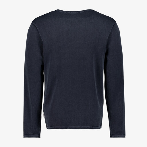 Fijngebreide heren trui donkerblauw