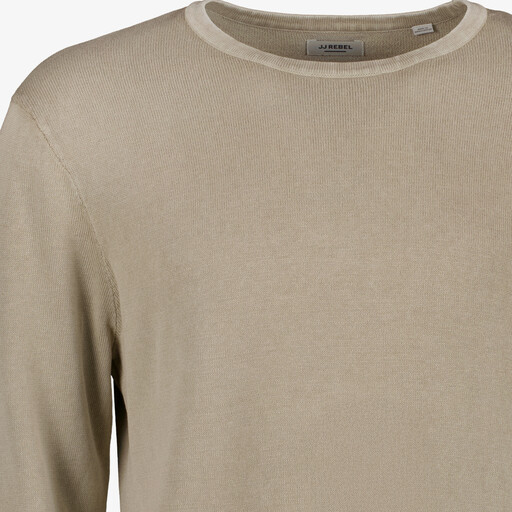 Fijngebreide heren trui beige