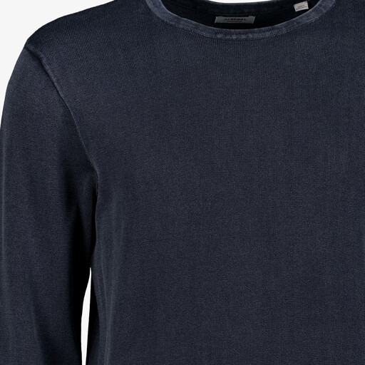 Fijngebreide heren trui donkerblauw