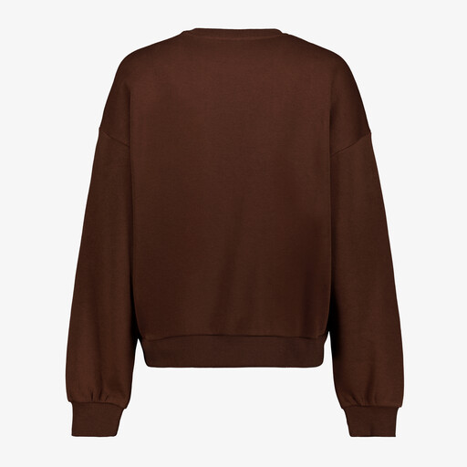 Dames sweater met opdruk bruin