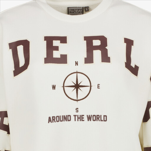Dames sweater met opdruk wit