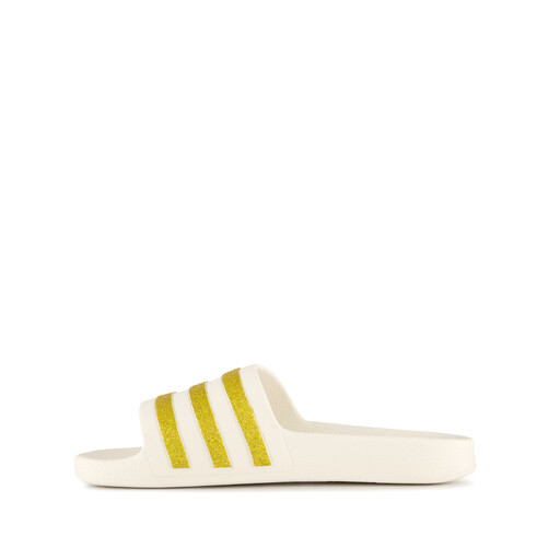 Adilette Aqua dames badslippers wit goud