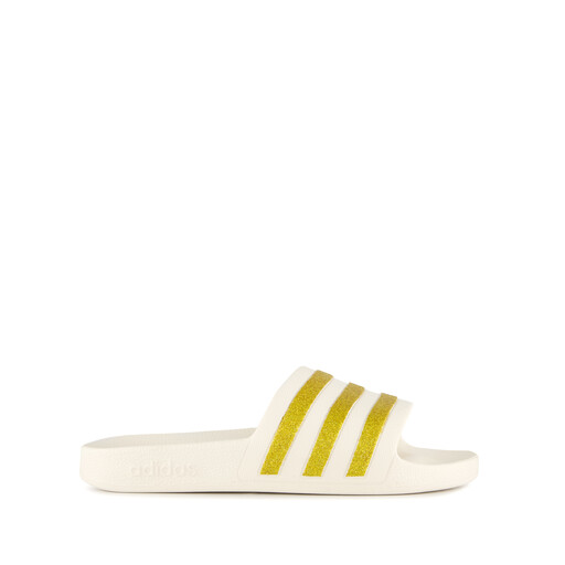 Adilette Aqua dames badslippers wit goud